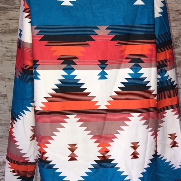 Geo Print Single Breasted Jacket shein Aztec flannel XS western coat​ country​​ - Picture 7 of 11